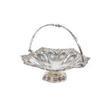 AN EARLY VICTORIAN SILVER BASKET BY HENRY WILKINSON & CO.,