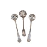 A VICTORIAN SILVER SUGAR SIFTING SPOON BY CHAWNER & CO.,