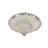 A SILVER SALVER BY CHARLES.S.GREEN & CO LTD.,