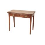 A GEORGE II MAHOGANY FOLDING TEA TABLE,