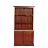 A VICTORIAN MAHOGANY CABINET BOOKCASE,