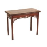 A GEORGE III MAHOGANY FOLDING TEA TABLE,