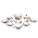 PART MEISSEN PORCELAIN TEA SERVICE, 19TH CENTURY