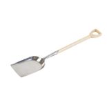 A 19TH CENTURY NOVELTY SILVER PLATED CHEESE SPADE,
