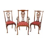 A SET OF EIGHT MAHOGANY DINING CHAIRS IN GEORGE III STYLE,