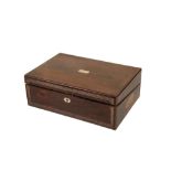 A LATE REGENCY ROSEWOOD WRITING BOX