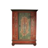 A SWISS PAINTED PINE ARMOIRE,