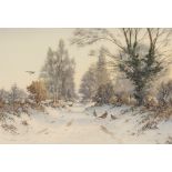 COLIN BURNS (B. 1944) 'The Lane in Winter, Ludham'