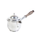 A GEORGE III SILVER TODDY PAN AND COVER,