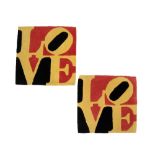 ROBERT INDIANA FOR GALERIE-F: A LIMITED EDITION LOVE / LIEBE" WOOL RUG"