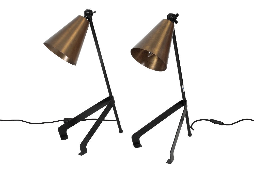 A PAIR OF ADJUSTABLE READING LAMPS