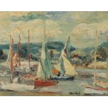 *RONALD OSSORY DUNLOP (1894-1973) 'Red and White Sails'