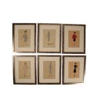 MANNER OF SERGE MATTA (1910-1984) A SET OF SIX FASHION DRAWINGS