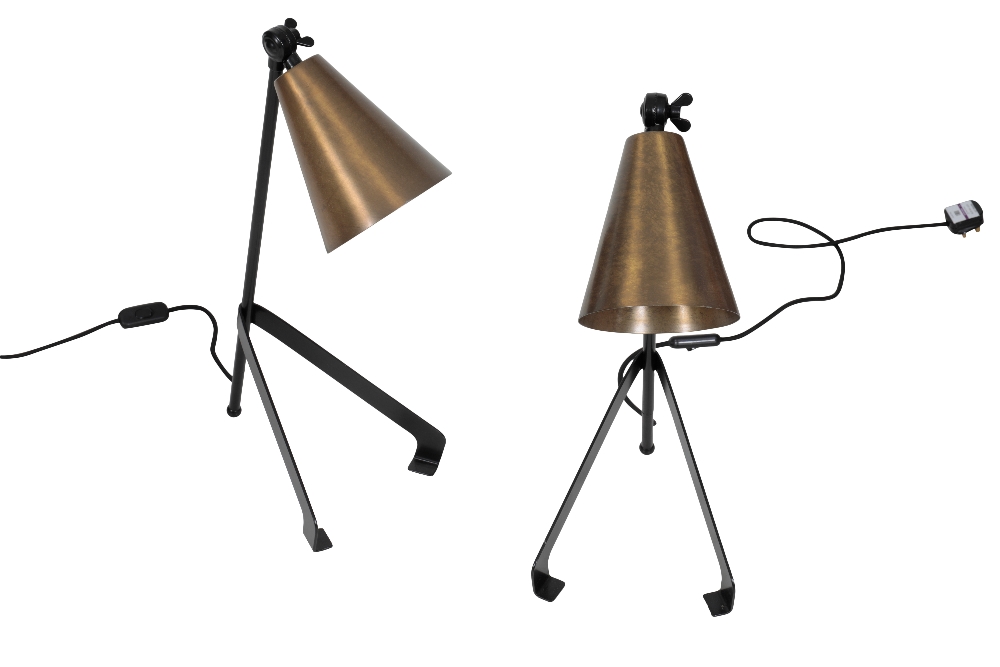 A PAIR OF ADJUSTABLE READING LAMPS