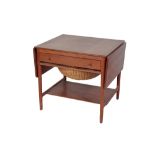 * HANS J. WEGNER (1904-2007) FOR ANDREAS TUCK: A MODEL AT-33 TEAK DROP-FLAP SEWING TABLE