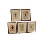 MANNER OF SERGE MATTA (1910-1984) A SET OF FIVE FASHION DRAWINGS