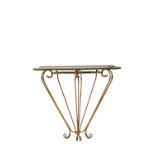 * MANNER OF PIER LUIGI COLLI: A BRASS CONSOLE TABLE AND MATCHING MIRROR