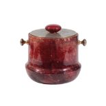 * ALDO TURA FOR MACABO CUSANO MILANINO: A RED LACQUERED MOTTLED GOATSKIN ICE BUCKET