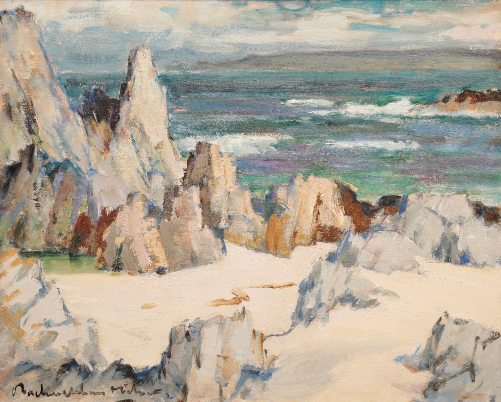 *JOHN MACLAUCHLAN MILNE (1885-1957) 'A Corner of the North Shore, Iona'