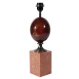MAISON CHARLES: A RESIN OSTRICH" EGG TABLE LAMP"