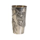 CHINESE EXPORT SILVER 'DRAGON' BEAKER, QING DYNASTY, 19TH CENTURY