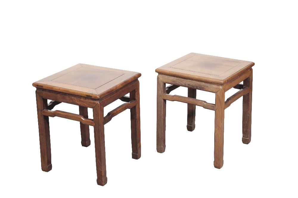 GOOD PAIR OF ROSEWOOD STOOLS (FANGDENG), LATE MING / EARLY QING