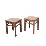 GOOD PAIR OF ROSEWOOD STOOLS (FANGDENG), LATE MING / EARLY QING