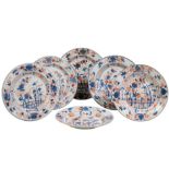 SET OF SIX CHINESE EXPORT IMARI PATTERN DISHES, QIANLONG PERIOD