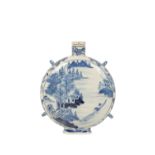 BLUE AND WHITE MOON FLASK, JIAQING SIX CHARACTER MARK AND OF THE PERIOD