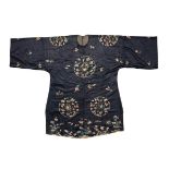 DARK BLUE-GROUND LADIES COAT, QING DYNASTY, 19TH CENTURY