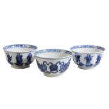 PAIR OF 'EIGHT-IMMORTALS' BLUE AND WHITE WINE TEA BOWLS