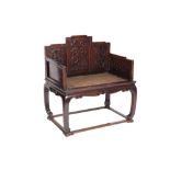 IMPRESSIVE HUANGHUALI THRONE CHAIR, QING DYNASTY, 18TH CENTURY