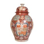 LARGE JAPANESE KUTANI COVERED JAR, MEIJI PERIOD