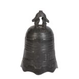 LARGE BRONZE TEMPLE BELL, MING / QING DYNASTY