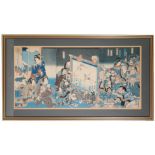 TWO FRAMED JAPANESE WOODBLOCK PRINTS, EDO PERIOD