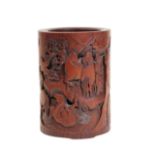 CARVED BAMBOO BRUSHPOT (BITONG), LATE QING DYNASTY