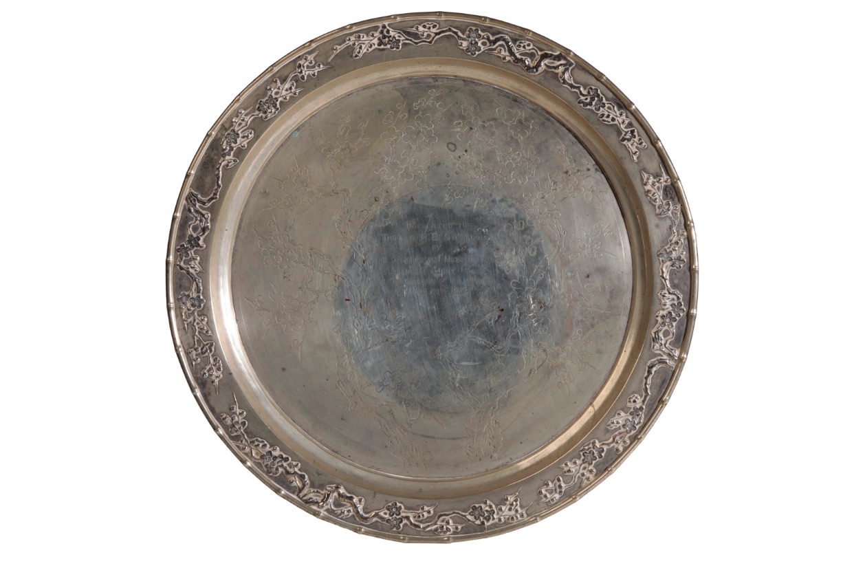 CHINESE EXPORT SILVER TRAY, LUEN WO, SHANGHAI, EARLY 20TH CENTURY