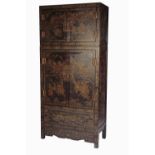 BLACK LACQUER AND GILT COMPOUND CABINET (SIJIANGUI), QIANLONG SIX CHARACTER MARK BUT LATER