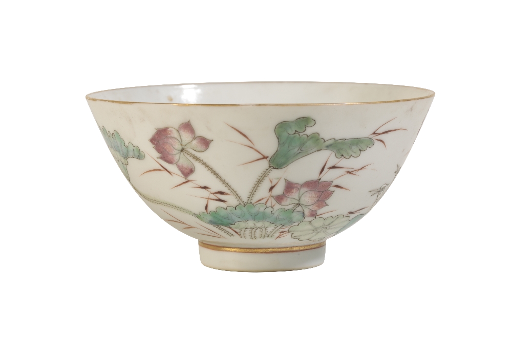 FAMILLE-ROSE 'EGRET AND LOTUS' BOWL, GUANGXU MARK AND PERIOD - Image 2 of 3