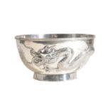 CHINESE EXPORT SILVER 'DRAGON' BOWL, LUEN WO, SHANGHAI, EARLY 20TH CENTURY