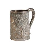 SMALL CHINESE EXPORT SILVER TANKARD, LUEN WO, EARLY 20TH CENTURY