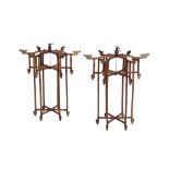 PAIR OF FOLDING HANGING LANTERN FRAMES, 20TH CENTURY