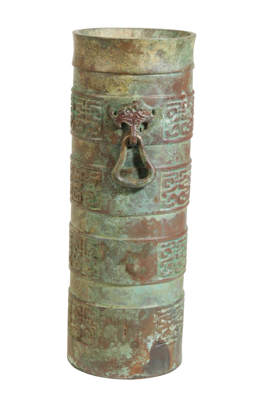 ARCHAISTIC BRONZE CYLINDRICAL VASE, 20TH CENTURY - Image 2 of 2