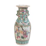 CHINESE EXPORT FAMILLE ROSE VASE, QING DYNASTY, 19TH CENTURY