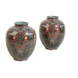 PAIR OF JAPANESE CLOISONNÃ‰ VASES, MEIJI PERIOD