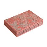 CINNABAR LACQUER COVERED BOX, LATE QING DYNASTY