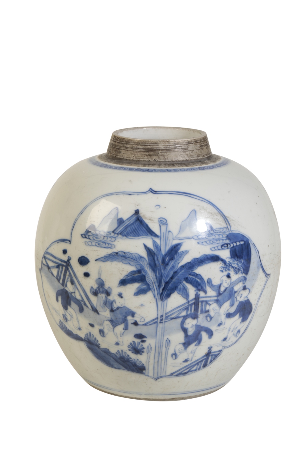 BLUE AND WHITE GINGER JAR, KANGXI PERIOD