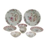 PAIR OF CHINESE EXPORT FAMILLE ROSE DISHES, QIANLONG PERIOD