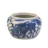 BLUE AND WHITE 'BUDDHIST LION' WATERPOT, KANGXI PERIOD