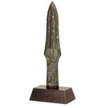 BRONZE ARCHAISTIC SPEARHEAD (MAO), POSSIBLY SHANG DYNASTY